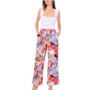 Women’s - Vince Camuto -NWT - Tropical Print Drawstring Wide-Leg Pants
